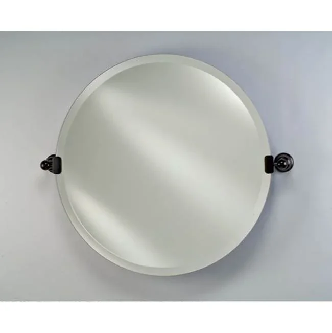 Afina Corporation 18” Round Frameless With Tilt Brackets Polished Nickel Traditional Brackets