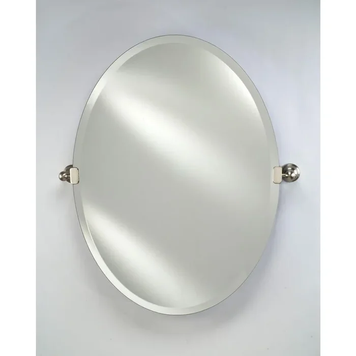 Afina Corporation 24X34 Oval Frameless With Tilt Brackets Polished Nickel Traditional Brackets