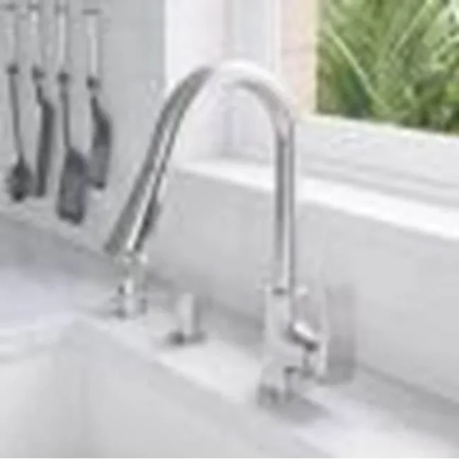 Alfi Trade Brushed Nickel Square Gooseneck Pull Down Kitchen Faucet