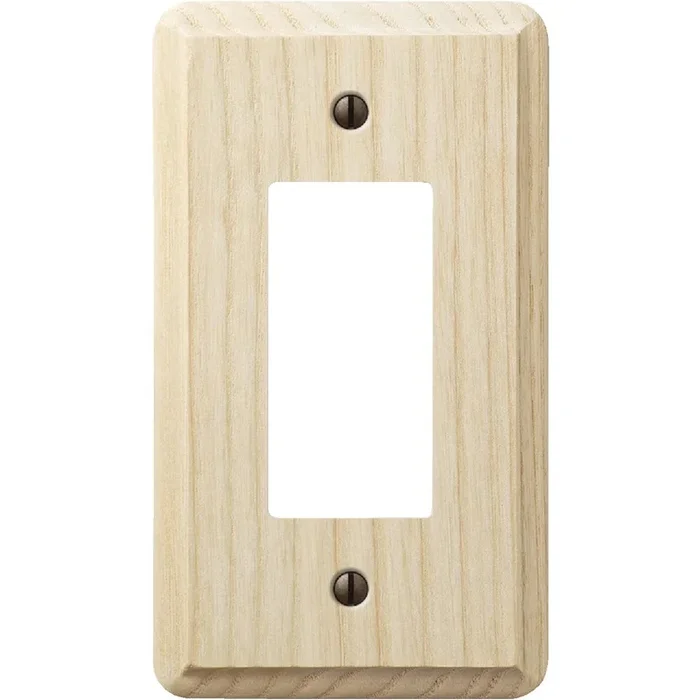 Amerelle 401R 1-Gang Solid Ash Rocker Decorator Wall Plate Unfinished Ash