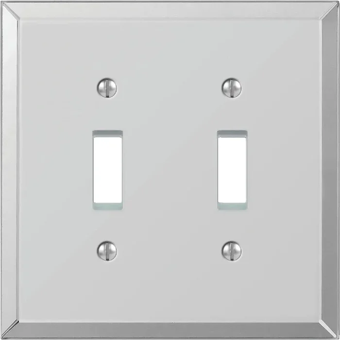 Amerelle 66TT 2-Gang Acrylic Beveled Mirror Toggle Switch Wall Plate
