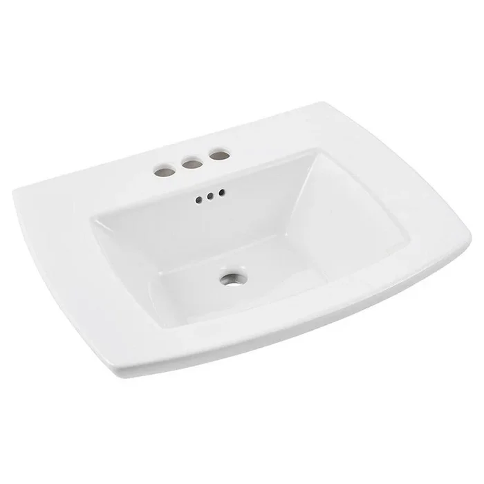 American Standard 0445004.020 Edgemere 25 x 19-1/2 in Rectangular Pedestal Bathroom Sink in White