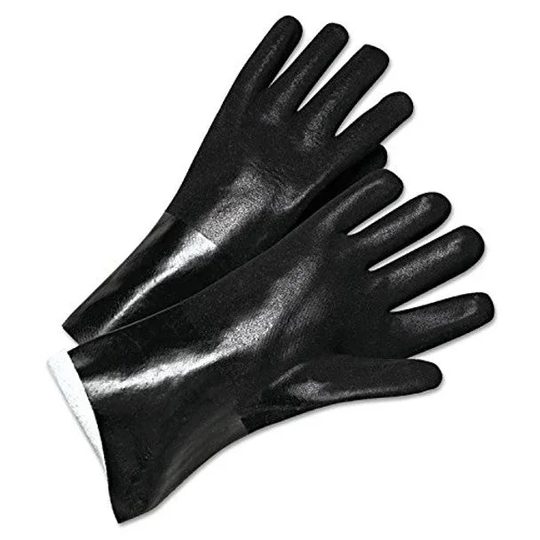 Anchor Brand 101-7400 PVC-Coated Jersey-Lined Gloves Large Sandpaper Grip