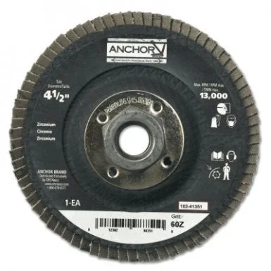 Anchor Brand 102-40374 Abrasive Flap Disc 60 Grit 4-1/2 in Diameter