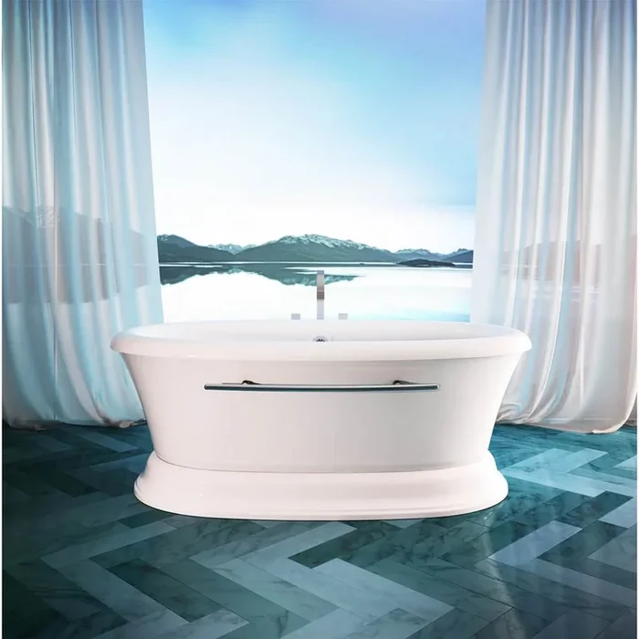 Bain Ultra NAOS 6636 ROLLED DECK TUB BISCUIT