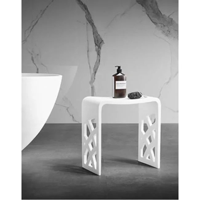 Barclay BARstone Shower Stool, White Matt