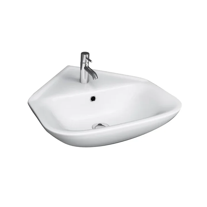Barclay Eden Corner Wall Hung Basin 1-Hole, White