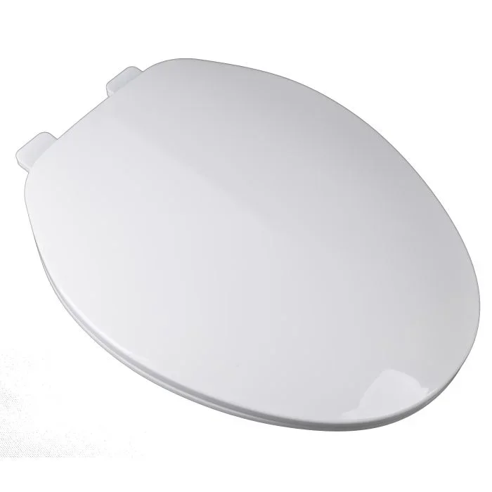 BathDecor 2F1E3-00 Toilet Seat with Cover, Elongated, Closed Front, Standard Close, White, Plastic, 18 inch