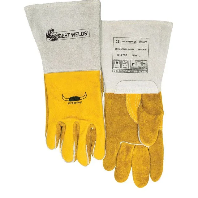 Best Welds 902-850GC-M Premium Welding Gloves Medium Gold 850GCM