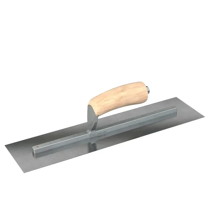 Bon Steel City 66224 Carbon Steel Finishing Trowel 12 x 4 Square End Camel Back Wood Handle