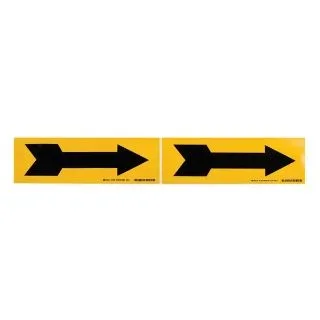 Brady 76507 Self Sticking Vinyl Arrow Marker Black on Yellow