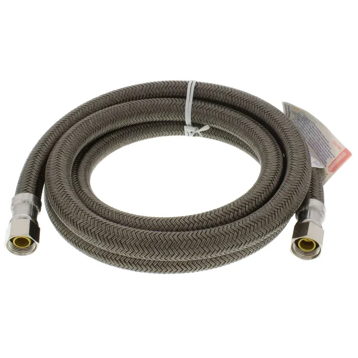Brasscraft B1-60DW12P 60 Speedi Plumb Braided Polymer Dishwasher Connector w/ Garden Hose Elbow 3/8 x 3/8 Compression Thread