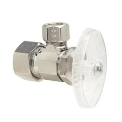 Brasscraft OCR19PXXC Multi-Turn Angle Water Supply Stop with Tube Insert Polish Chrome Nom Comp x OD Comp 1/2 x 3/8 * CLEARANCE *