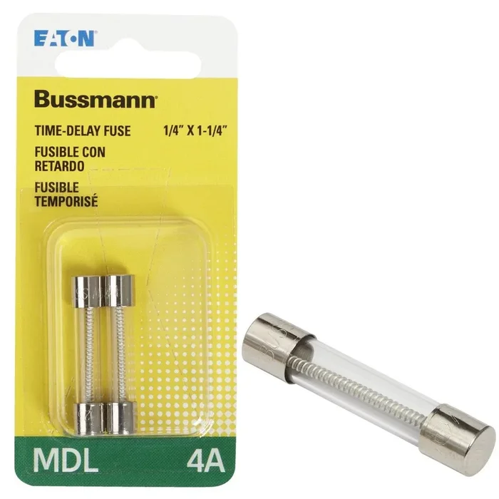 Bussmann BP/MDL-4 4A MDL Glass Tube Electronic Fuse (2-Pack)