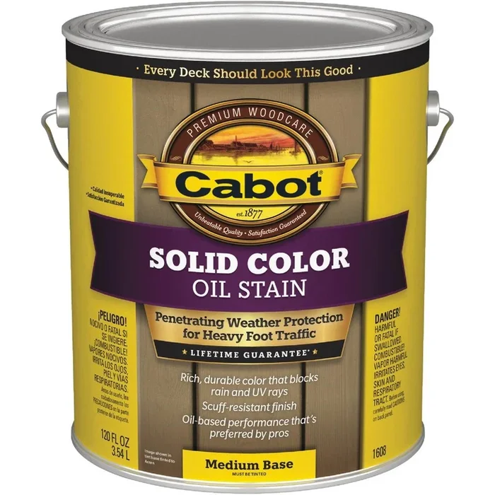 Cabot 140.0001608.007 Solid Color Oil Deck Stain Medium Base 1 Gal.