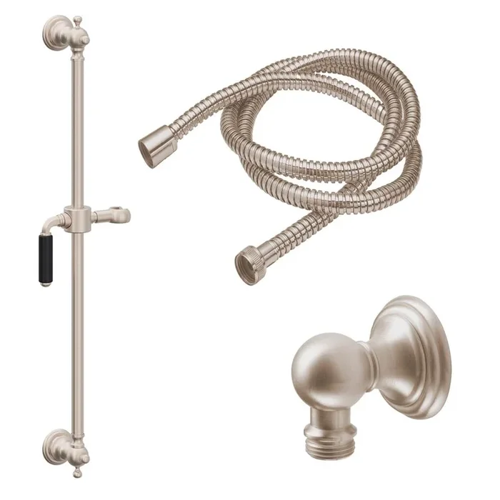 California Faucets 30” Grab Bar Handshower Kit – Matte Black Lever Handle with Line Base