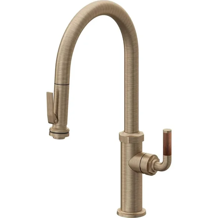 California Faucets Pull-Down Kitchen Faucet with Squeeze Sprayer – High Arc Spout