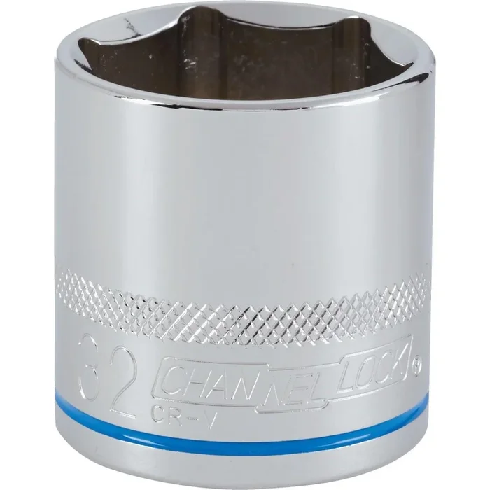 Channellock 302838 1/2 In. Drive 32 mm 6-Point Shallow Metric Socket