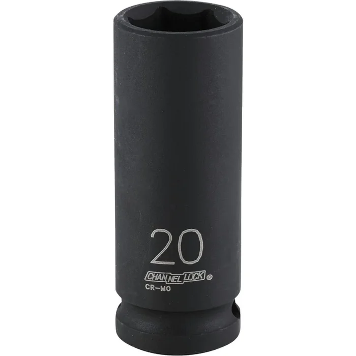 Channellock 302916 1/2 In. Drive 20 mm 6-Point Deep Metric Impact Socket