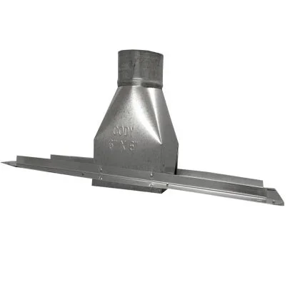 Cody Company 624121210 Plain Register Boot With Rail Plate, 10 in Dia, Galvanized, Steel