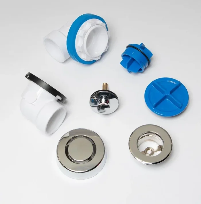 Dearborn P9940CP True Blue PVC Bath Waste Half Kit with Push-Pull Stopper with Test Kit in Chrome