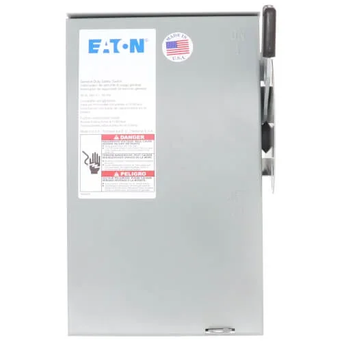 DIVERSITECH DG321NRB Eaton 3 Phase Disconnect Switch 30A Fusible 240VAC 3-Pole 3 or 4-Wire UL Listed * CLEARANCE *