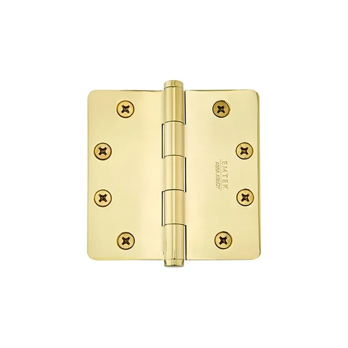 Emtek 9600 Brass Hinge, HD, 1/4”RdCr, 4×4”, US14