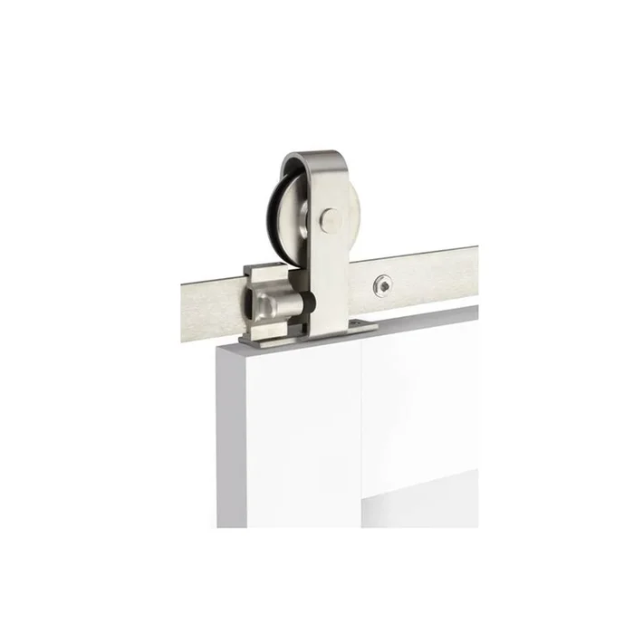 Emtek Barn Door, Classic, Top Mount, 5”, Solid Wheel, Classic Fastener, SS