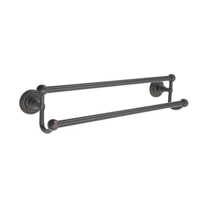 Emtek Brass Dbl TowelBar, Quincy Rosette, 30”, US3 Lifetime