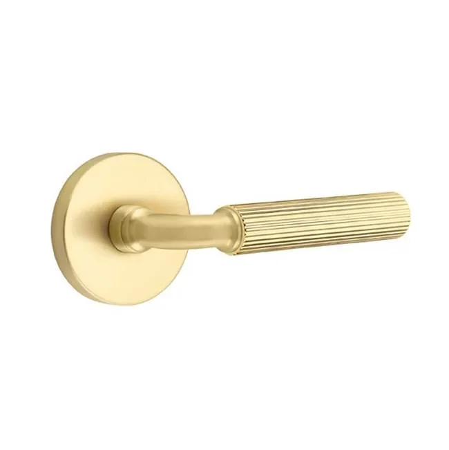 Emtek Concealed Fastener Passage, Disk Rosette US4, R-Bar Stem US4, Straight Knurled Handle US4