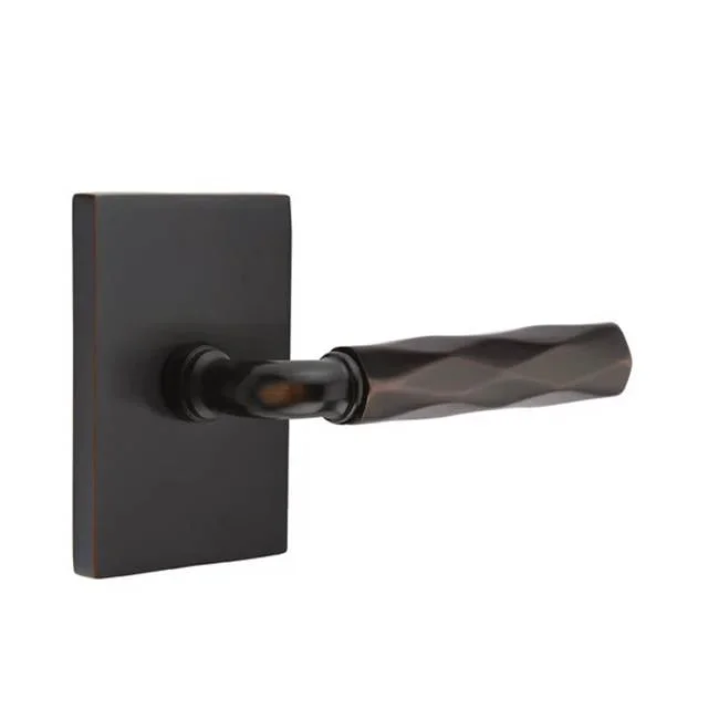 Emtek Concealed Fastener Passage, Modern Rectangular Rosette US10B, R-Bar Stem US10B, Tribeca Handle US10B