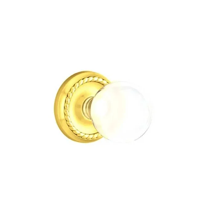 Emtek Concealed Fastener, Passage, Rope Rosette, Bristol Crystal Knob, US3NL