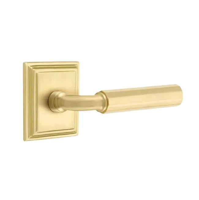 Emtek Concealed Fastener Passage, Wilshire Rosette US4, R-Bar Stem US4, Faceted Handle US4