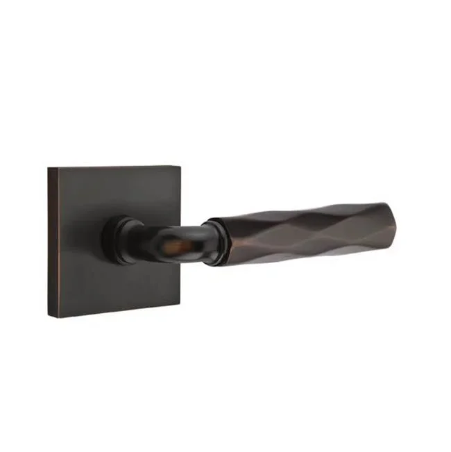 Emtek Concealed Fastener Privacy, Square Rosette US10B, R-Bar Stem US10B, Tribeca Handle US10B