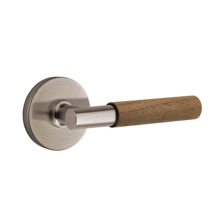 Emtek Concealed Fastener, Select Passage, Disk Rosette US15A, T-Bar Stem US15A, Dark Walnut Handle