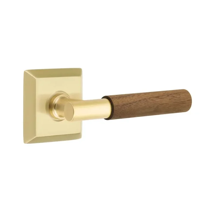 Emtek Concealed Fastener, Select Privacy, Quincy Rosette US4, T-Bar Stem US4, Dark Walnut Handle