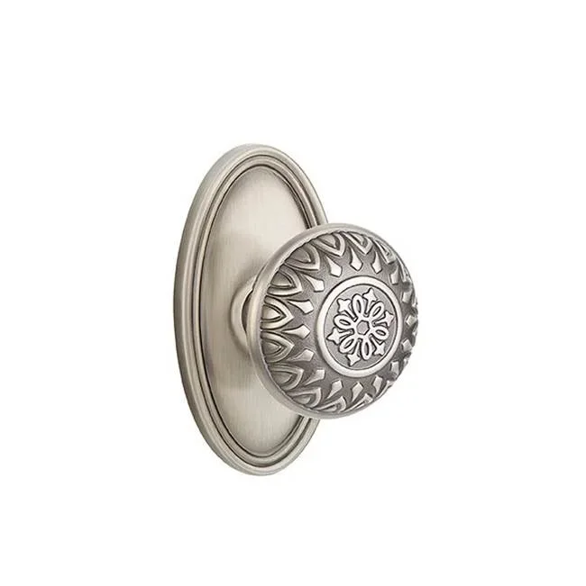 Emtek Concealed, Passage, Oval Rosette, Lancaster Knob, US15A