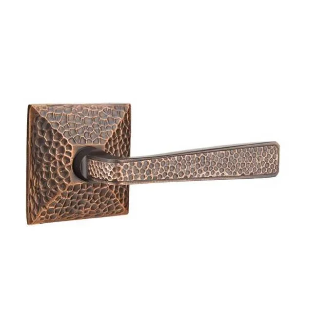 Emtek Concealed, Privacy, Hammered Rosette, Providence Crystal Knob, US10B