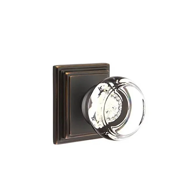 Emtek Concealed, Privacy, Wilshire Rosette, Georgetown Knob, US10B