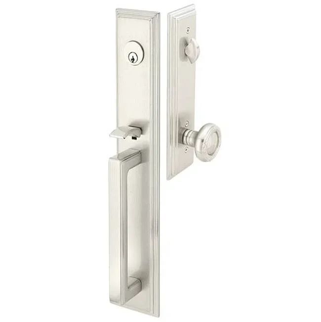 Emtek Dbl Cyl, Melrose Tub Ent, Melon Knob, US7
