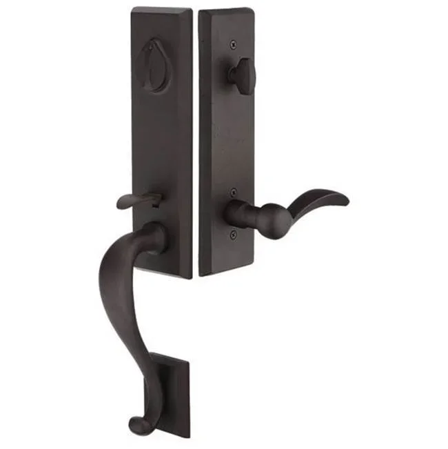 Emtek Dbl Cyl, Rectangular Monolithic Tub Ent, Diamond Crystal Knob, TWB