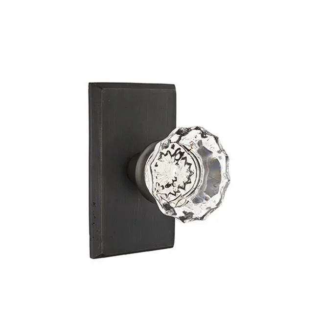 Emtek Dummy, No.3 Rosette, Astoria Clear Knob, MB