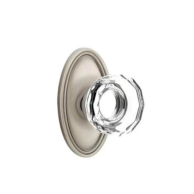 Emtek Dummy, Oval Rosette, Lowell Crystal Knob, US15A