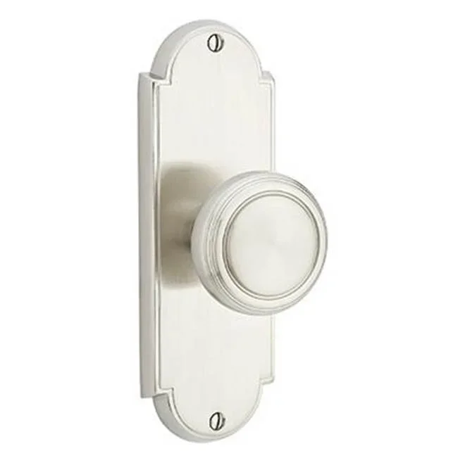 Emtek Dummy Pair, Sideplate Locksets Delaware Non-Keyed 7-1/8”, Melon Knob, US26