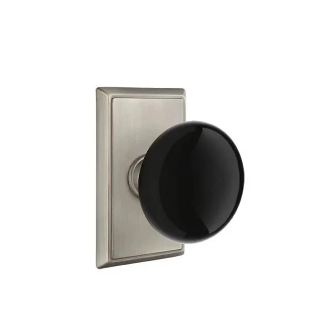 Emtek Dummy, Rectangular Rosette, Ebony Knob, US15A