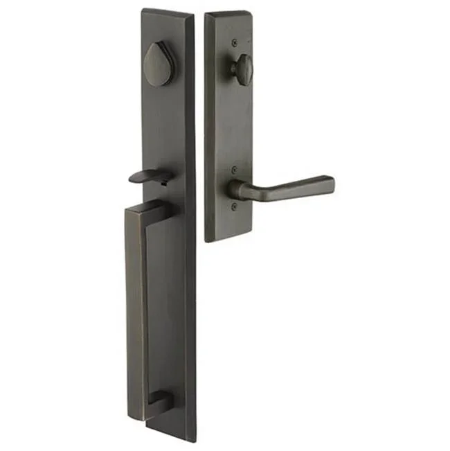 Emtek Dummy, Rustic Modern Rectangular Full Length Tub Ent, Ebony Porcelain Knob, MB