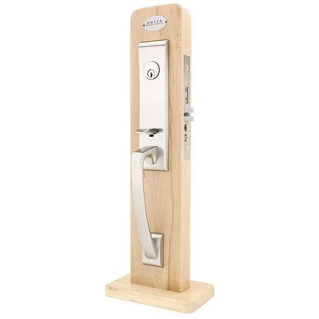 Emtek Entryset, F13, Artemis Mortise, 2-3/4” Backset, Freestone Square Knob, RH, US4