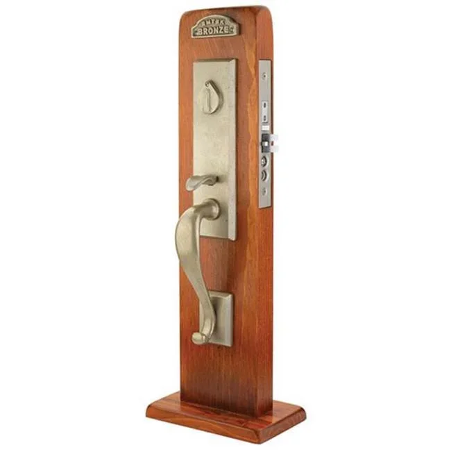 Emtek Entryset, F13, Rectangular Monolithic Mortise, 2-1/2 Backset, Hampton Knob, RH, TWB