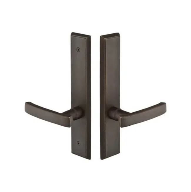 Emtek Multi Point C4, Dummy Pair, Rectangular Style, 2” x 10”, Yuma Lever, RH, MB