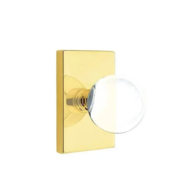 Emtek Passage, Modern Rectangular Rosette, Bristol Crystal Knob, US3NL